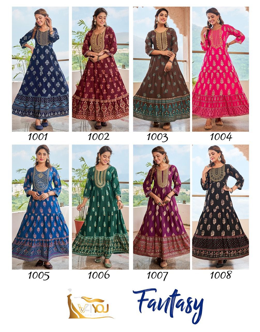 V4you Fantasy Vol 1 Wholesale Anarkali Kurtis Catalog